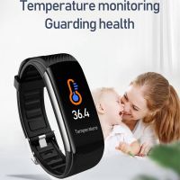 2021 New C6T Body Temperature Smart Bracelet Watch IP67 Waterproof Heart Rate Monitor Smartband Wristband Fitness Health Tracke