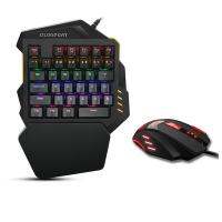 BLOODBAT Gaming Keyboard and Mouse Combination, Programmable 8-Key LED 3200DPI Mouse Keyboard,One-Hand Mechanical Keyboard,Mouse Keyboard for Gaming Competition,Suitable for PUBG FPS Games