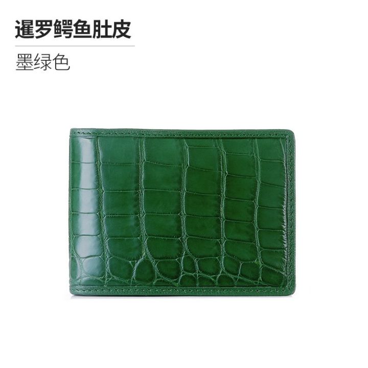 2022-new-crocodile-skin-belly-mens-card-bag-business-genuine-leather-man-card-holder-leisure-drivers-licence-bag-45-card-holders