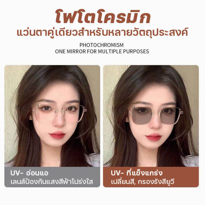 xunting-แว่นตากรองแสงสีฟ้า100-ทรงเหลี่ยมยอดฮิต-มี-4-สีสวยๆ-ถอดเปลี่ยนเลนส์ได้