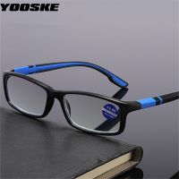 YOOSKE Small Square Reading Glasses Women Men TR90 Anti Blue Light Presbyopia Eyeglasses Computer Hyperopia Prescription Diopter