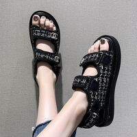 Women Fashion Sandals Summer New Flat Velcro Embroidery Big Size Casual Roman Designer Shoes Platform Sandal