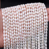 AAA White 100 Natural Pearl Beads Freshwater Rice Shape Pearl Loose Beads For Jewelry Making DIY Bracelet Necklace Accessories