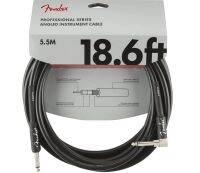 สายแจ็คกีต้าร์ FENDER รุ่น PROFESSIONAL SERIES INSTRUMENT CABLE (ตรง-งอ) ขนาด 18.6 Ft (5.5 เมตร ) สายสัญญาณกีต้าร์ + ของแท้ 100% สายแจ๊คกีตาร์ - มีปลายทาง