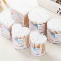 Cotton Swabs Double Head Wood Cotton Swab Women Makeup Lipstick Cotton Buds Tip Sticks Nose Ear Cleaning Health Care Tools Electrical Connectors