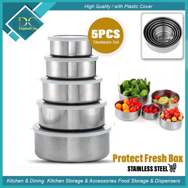 Protect Fresh Box 5 Pieces High Quality Stainless Steel Ware Set ...