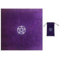 【Thriving】 The Pie Mart Pentagram Tarot Tablecloth With Bag Velvet Altar Tarot Cloth Pentacles Tarot Mat K1KD