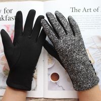 Knitted Cotton Gloves Womens Elastic Thin Style Daily Wear Spring and Autumn Color Warm Fashion Driving Gloves