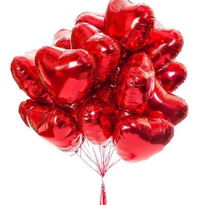 10pcs 18 Inch Rose Gold Red Foil Heart Balloons Marriage Helium Inflatable Balloon Metallic Wedding Birthday Party Decor Gifts Artificial Flowers  Pla