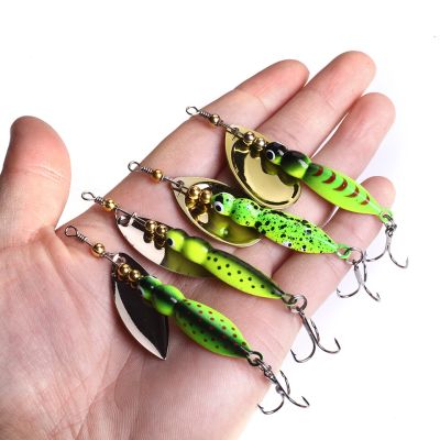 【hot】● 4 Colors 15g 70mm Insects Fishing lure Bass Artificial Spinner Bait Metal Pike Hooks Sinking Pesca