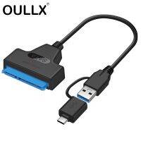 OULLX Type C USB 3.0 2in1 to SATA Cable 22pin for 2.5 Inches External SSD HDD Hard Drive 22 Pin Sata III Adapter