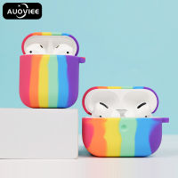 AUOVIEE เคสหูฟังซิลิโคนสีรุ้งสำหรับ Apple Airpods Pro หูฟังบลูทูธไร้สายฝาครอบป้องกันสำหรับ Air Pods 1 2 3กล่องนุ่ม