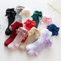 ❦☒  12 Colors Girls Socks Double Bows Cotton Baby Children Sock Soft Baby Long Tube Socks Kids Princess Knee High Socken For 0-7Y