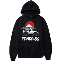 Anime Initial D Hoodie JDM Panda 86 Cartoon Print Japanese Streetwear Unisex Sudaderas Casual Long Sleeve Black Sweatshirt Size XS-4XL