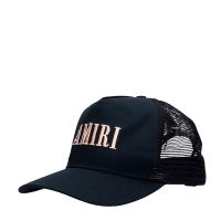 Amiri Core Trucker หมวกตาข่าย ผ้าฝ้าย สีดํา แฟชั่น