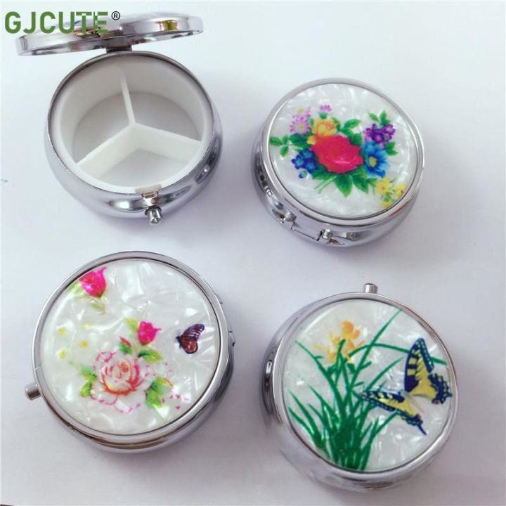 yf-1pc-metal-pill-box-with-mirror-weekly-travel-medicine-holder-tablet-storage-case-flower-print-organizer-for-business