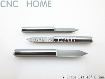 10pcs 3.175mm 45 องศา 0.2mm V-Shape CNC Router Bits เครื่องตัดคาร์ไบด์ เครื่องมือแกะสลัก PCB บิตตัดเราเตอร์ไม้