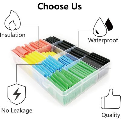 530 pcs Heat Shrink Tubing Kit Waterproof Heat Shrink Tubes Wire Wrap Multicolor Assortment Marine Grade Repair Wire Cable Cable Management