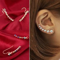 【YF】 New Fashion Crystal Rhinestone Ear Cuff Wrap Stud Clip Earrings for Women Jewelry Accessories Gifts Long