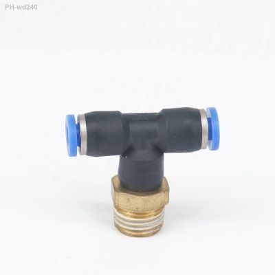 LOT 5 1/4 quot; BSP male to Fit Tube O/D 4mm Pneumatic Tee 3 Way Push In Connector Union Quick Release Air Fitting Plumbing