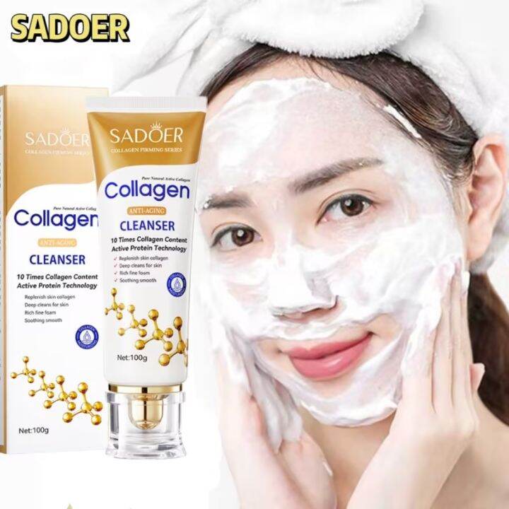 SADOER Collagen anti wrinkle Cleanser Anti aging Firming Face