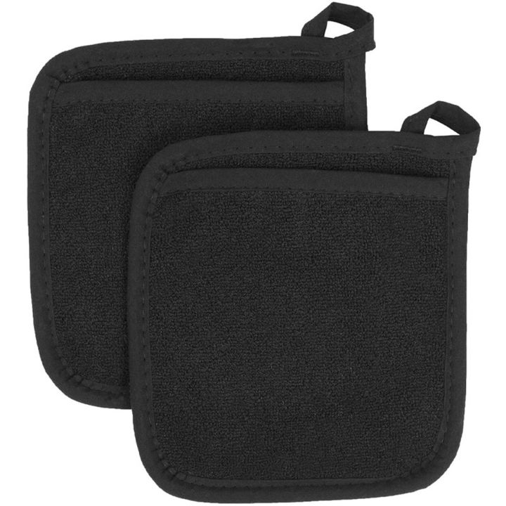 ถุงมือเทอร์รี่2ชิ้น-ถุงมือผ้าหม้อกระเป๋าเสื่อเครื่องมือเบาะรองนั่งหม้อผ้าฝ้าย