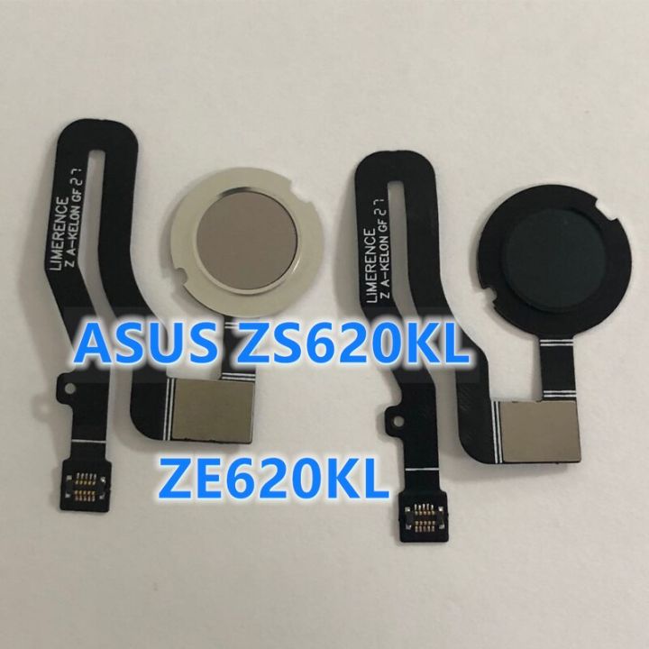 ปุ่มโฮมเซ็นเซอร์ลายนิ้วมือสำหรับ Asus Zenfone 5Z ZE620KL Z01RD ZS621KL เฟล็กซ์ชิ้นส่วนซ่อมแบบสัมผัส