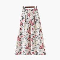 COD ❖㍿ The Nonexistent Shop32dsgd0 Ready Stock Womens Printed Maxi Pleated Satin Skirts Elastic Stretch Waist Long Skirt Floral Skirts