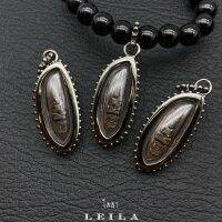 Leila Amulets เมล็ดข้าว อุดมโภคทรัพย์ แบบห่วงห้อย(พร้อมกำไลหินฟรีตามรูป)