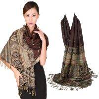 แฟชั่นผ้าพันคอผู้หญิงสองด้านแฟนซี Paisley Wrap ผ้าพันคอ Pashmina Shawl ผ้าพันคอ Bee Wrap Shawl