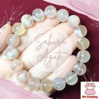 สร้อยข้อมือหิน ซากุระ อาเกต  Sakura Agate กำไลหินนำโชค ข้อมือหินมงคล  Casual Size ขนาด 11 มิล