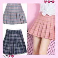 COD IOED95 ✨[Fast delivery]✨Plaid pleated skirt female student short skirt Korean version spring and summer skirt A-line version high waist short skirt women