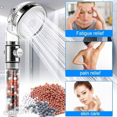 Ionic High Pressure Shower Head Bathroom Bath Mineral Ball Tourmaline Eco Spa Shower Head With Filter Anti Limestone Shower Showerheads