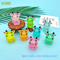 ?【Lowest price】WORE 2pcs Luminous Miniature เรซิ่นเครื่องประดับน่ารักเครื่องประดับวัวเครื่องประดับตกแต่ง