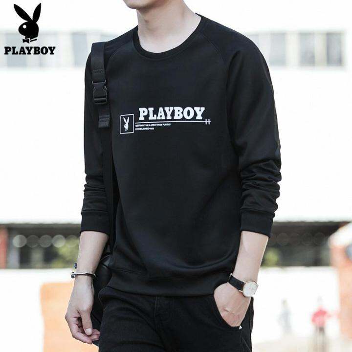 hnf531-play-boy-เสื้อกันหนาวผู้ชายฤดูใบไม้ร่วง-2019-ใหม่รอบคอหลวมสบายๆเกาหลีแขนยาวเสื้อยืดชายอินเทรนด์เสื้อกันหนาว