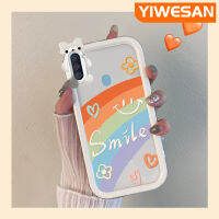 YIWESAN เคส M01s A10s M11 A11ลายปลอกสำหรับ Samsung Galaxy,เคสแฟชั่นติดโบว์เลนส์กล้องถ่ายรูปซิลิกาเจลกันรอยขีดข่วนลายทิวลิปมอนสเตอร์น้อยสีม่วงกันกระแทกเคสโทรศัพท์โปร่งใส