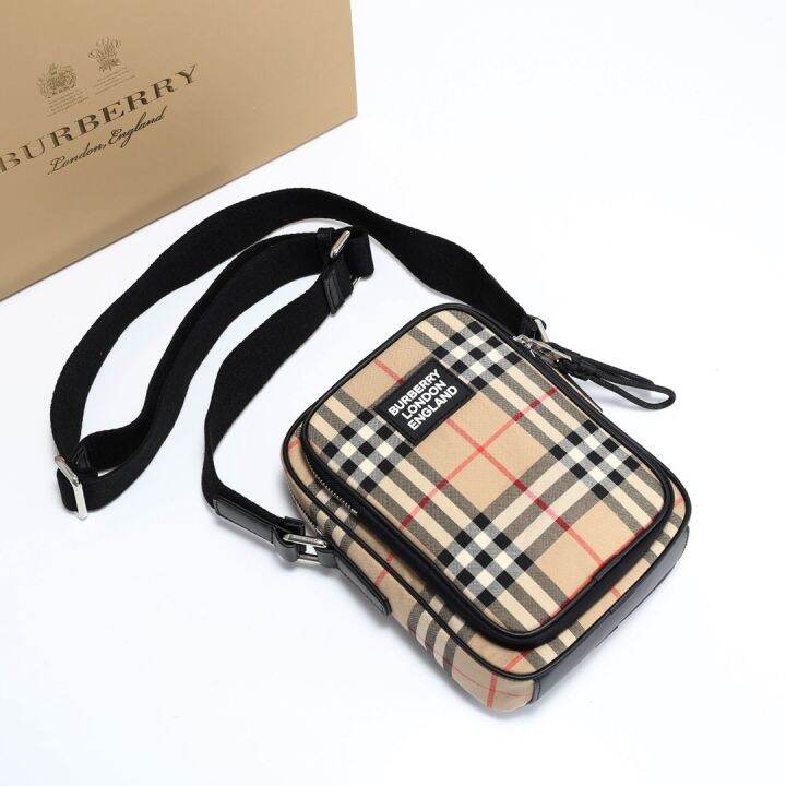 Burberry Vintage canvas check crossbody bag 17x 5.5 x22cm Lazada PH