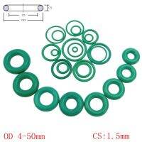 Green FKM Fluorine Rubber O Ring O-Ring Oil Sealing Gasket CS 1.5mm OD 4-50mm