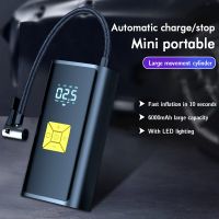 6000mAh Car Electrical Air Pump Mini Portable Wireless Tire Inflatable Pump Inflator Air Compressor Pump for Car Motorcycle Air Compressors  Inflators