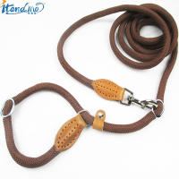 2.6m Double Head Dog Leash and Collar With Hook Durable P Chain Collar Nylon Adjustable Dog Training Leads Rope Dog Supplies