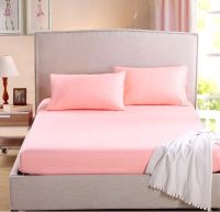 ผ้าปูที่นอน ผ้าปูเตียง ชุดผ้าปูที่นอนสีพื้น ขนาด 6/5/3.5 ฟุต สีพื้น สีชมพู ?
