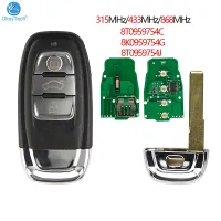 OkeyTech Keyless Entry สมาร์ทกุญแจรีโมท 315/433 / 868Mhz สำหรับออดี้ Q5 A4 A45 A4L 8T0959754C 8K0959754G 8T0959754J และใบมีดแทรก