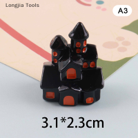 Longjia Tools ใหม่ตุ๊กตาฮาโลวีนรูปสัตว์น่ารักแบบแบนประดับด้วยยางเรซินเครื่องประดับแบบทำมืออุปกรณ์ตกแต่งงานฝีมือ