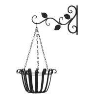 [Like Activities] Wrought Iron Wall Mounted Hanging BasketPlantPot Hanger Balcony Garden Home Decoration