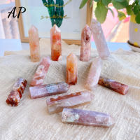 1PC Natural Rose Hermosa Crystal Quartz Tower Sakura Agate Crystal Point Energy Cherry Agate อัญมณีสีชมพู Reiki ของขวัญตกแต่งบ้าน-Soneye