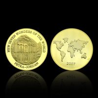 สิ่งมหัศจรรย์เจ็ดประการของโลกเหรียญที่ระลึกเหรียญสะสมชุบทองมีชื่อเสียงจัดชุดเหรียญโชคดีศิลปะสะสม
