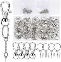 ☼✇ 120PCS Swivel Snap Hook Set- Swivel Lobster Clasp Key Rings with ChainJump Rings Screw Eye Pins for Keychain Lanyard