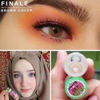 Finale Brown สีน้ำตาล สายฝอ โทนดุ Pretty Doll Contact Lens Mini คอนแทคเลนส์ ค่าสายตา สายตาสั้น ตาฝรั่ง สายฝอ -7.00 โทนผี