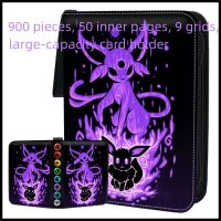 ✺ 900pcs New Pokemon Cartoons Games Collectible Cards Card Holders Charmander Eevee Album Books Binders Toys for Kids Gifts