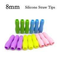 8mm Food Grade Silicone Straws Tips Cover Soft Reusable Metal Stainless Steel Straw Glass Straw Nozzles Only Fit for 5/16" Wide Specialty Glassware